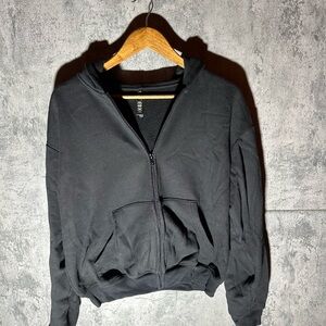 SKIMS Black Zip-Up Hoodie